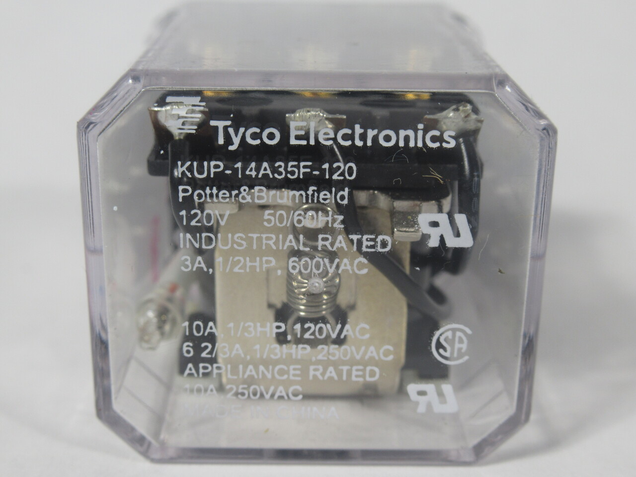 Tyco Potter & Brumfield KUP-14A35F-120 Plug-In Relay 120V 3A 11-Blade USED