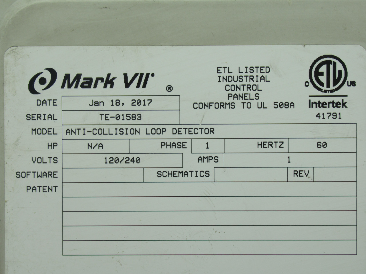 Generic 7050-4056 Anti Collision Loop Detector 120/240V 1A SHELF WEAR NEW