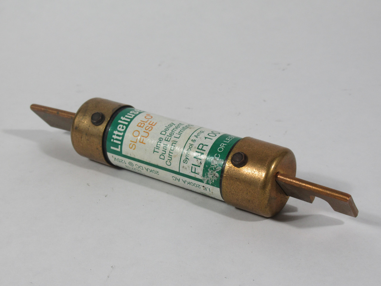 Littelfuse FLNR-100 Slo-Blo Time Delay Dual Element Fuse 100A DMG'D LABEL USED