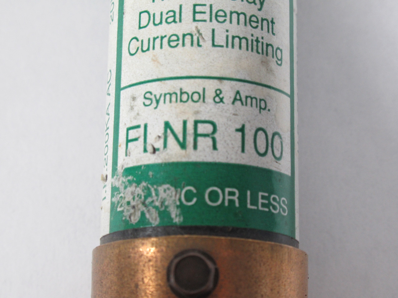 Littelfuse FLNR-100 Slo-Blo Time Delay Dual Element Fuse 100A DMG'D LABEL USED
