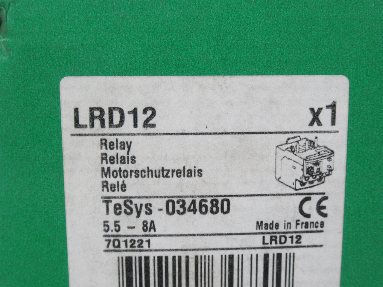 Schneider Electric LRD12 Thermal Overload Relay 5.5-8A 690V *SEALED* NEW