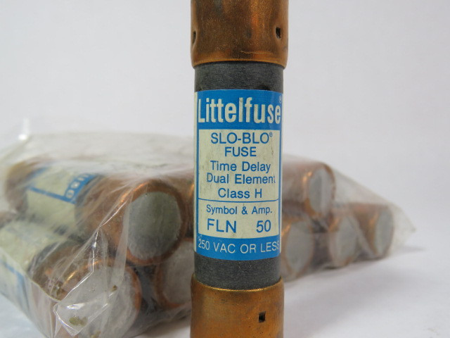 Littelfuse FLN-50 Time Delay Dual Element Fuse 50A 250V Lot of 9 USED
