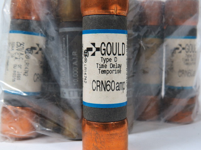 Gould CRN60 Time Delay Fuse 60A 250V Lot of 10 USED