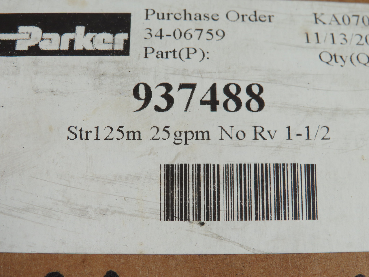 Parker 937488 Suction Strainer Element 114L/min 30gpm 125micron SHELF WEAR NEW