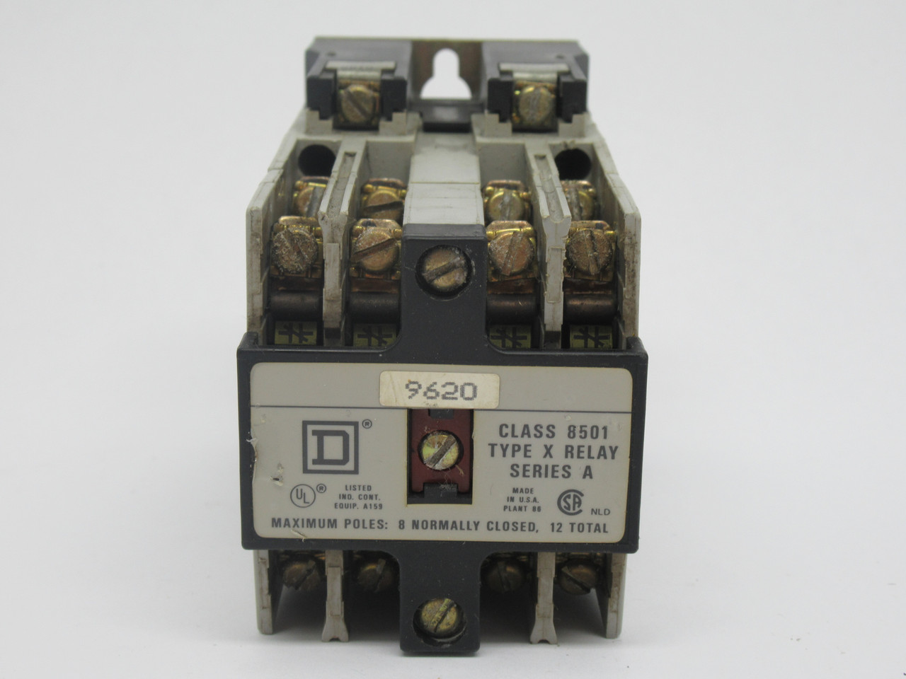 Square D 8501XO60V02 Form 9620 Control Relay 110V@50Hz 120V@60Hz Ser.A USED