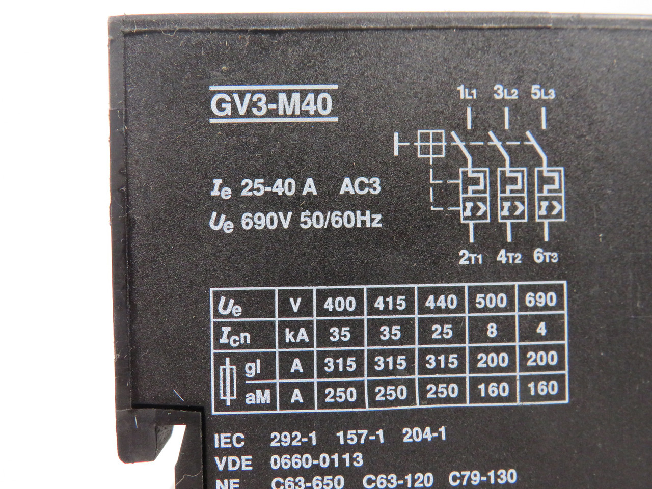 Telemecanique GV3-M40 Manual Starter 25-40A 690V 3P USED