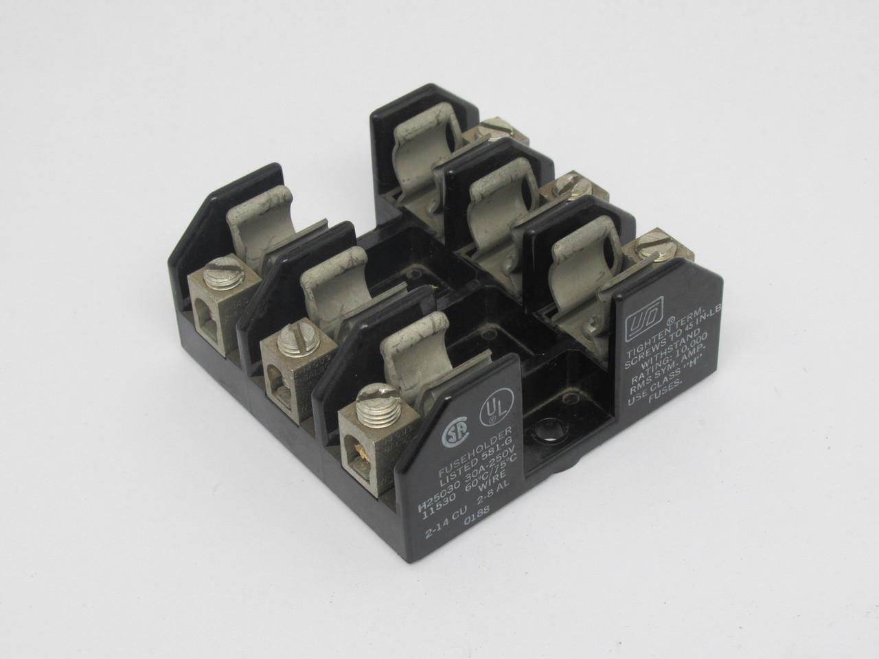 USD H25030-3P Fuse Holder 30A 250V 3-Pole USED