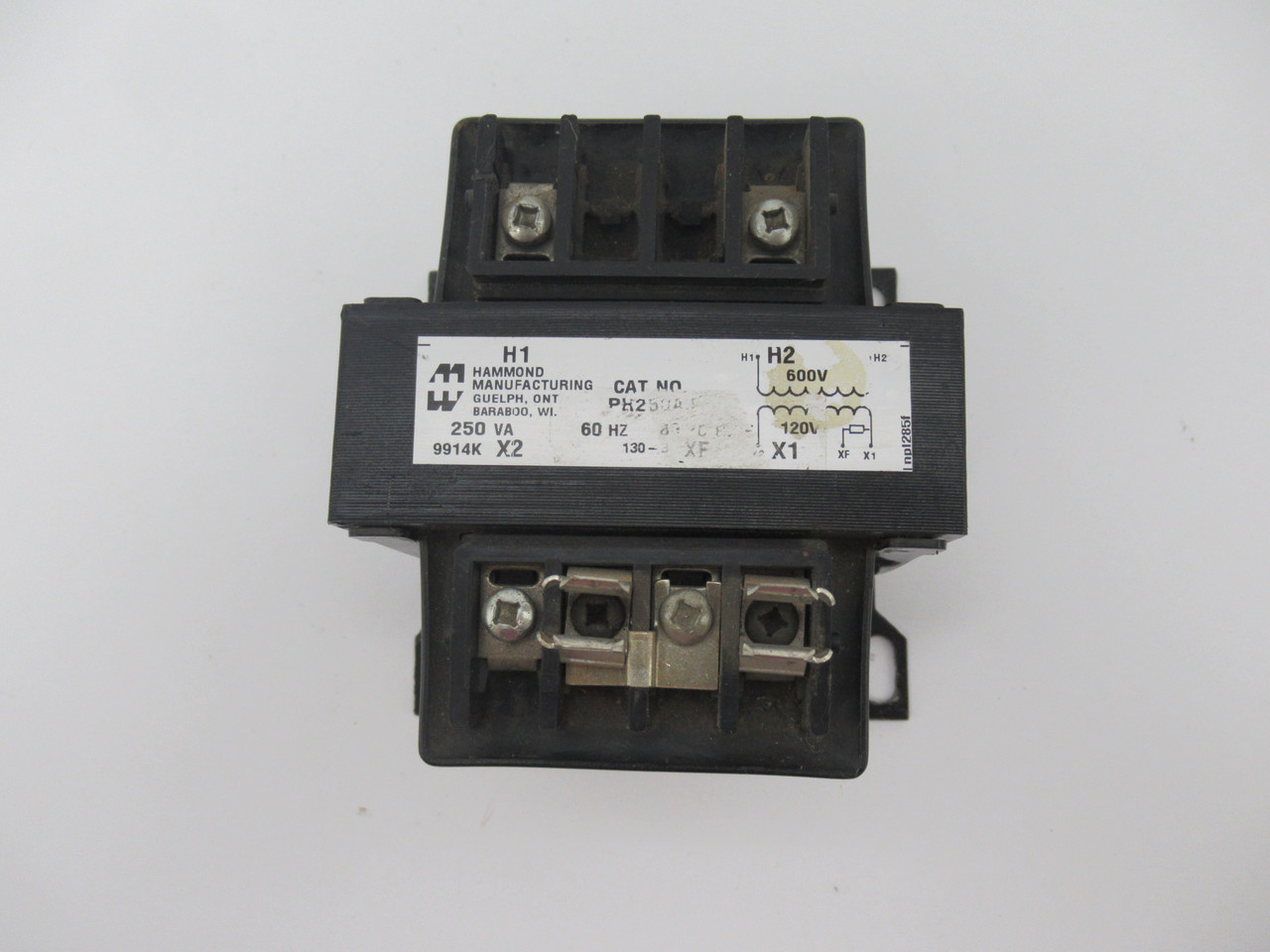 Hammond PH250AJ Control Transformer 250VA Pri600V Sec120V RUST/FADED LABEL USED