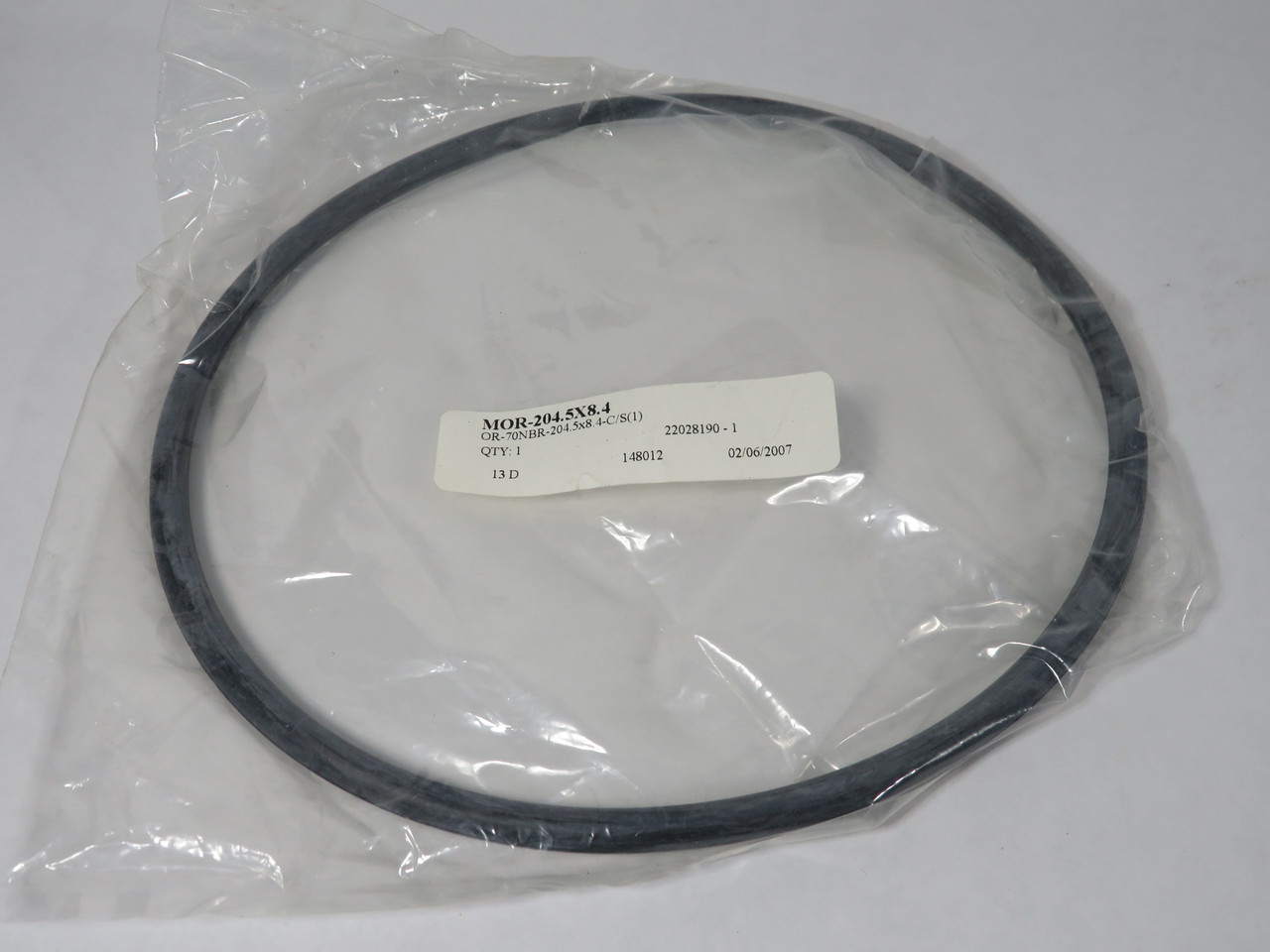 Generic MOR-204.5X8.4 Nitrile O-Ring 204.5mm ID 221.3mm OD 8.4mm H NWB