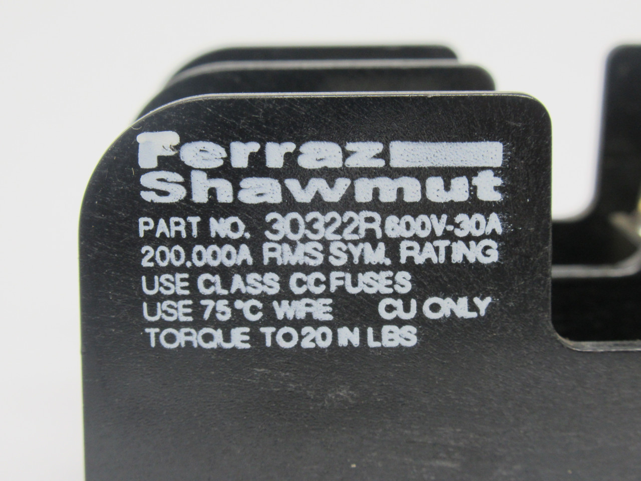Ferraz Shawmut 30322R Fuse Block 30A 600V 2-Pole USED