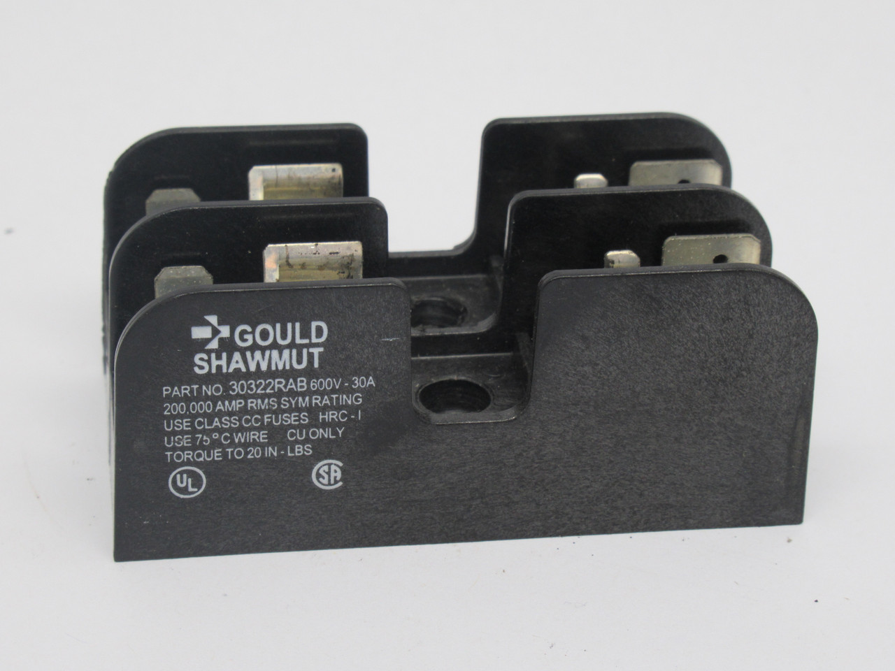 Gould Shawmut 30322RAB Fuse Holder 30A 600V 2-Pole USED