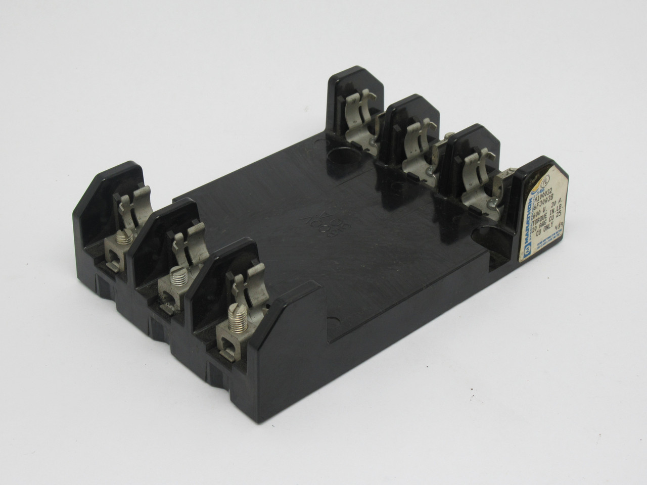 Marathon 6F30A3B Class H Fuse Holder 30A 600V 3-Pole USED