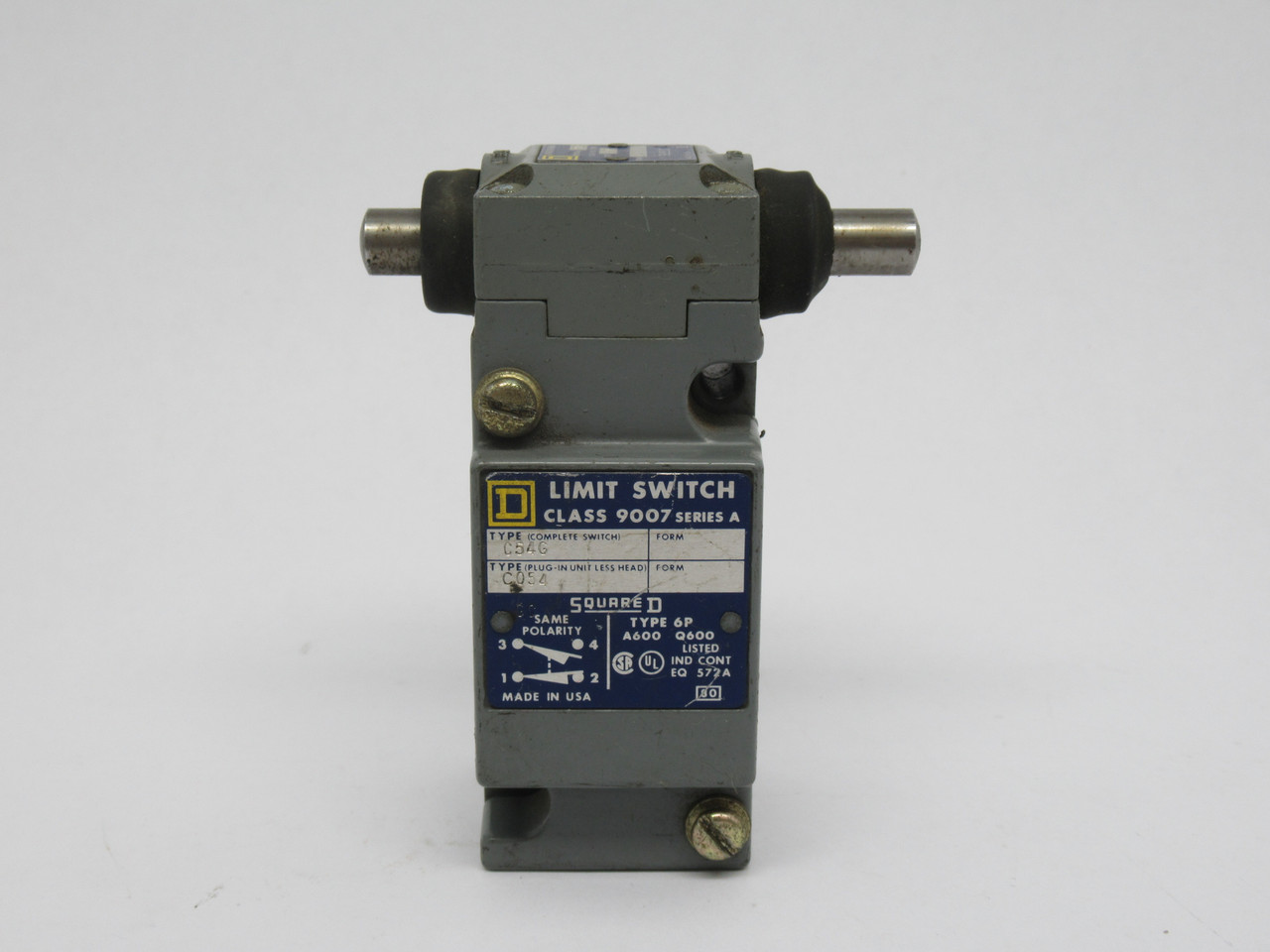 Square D 9007-C54G Ser.A Heavy Duty Limit Switch Type H Head 600V 10A USED
