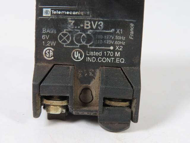 Telemecanique Z-BV3 Pilot Light Contact Block 1NC 1.2W 6V USED