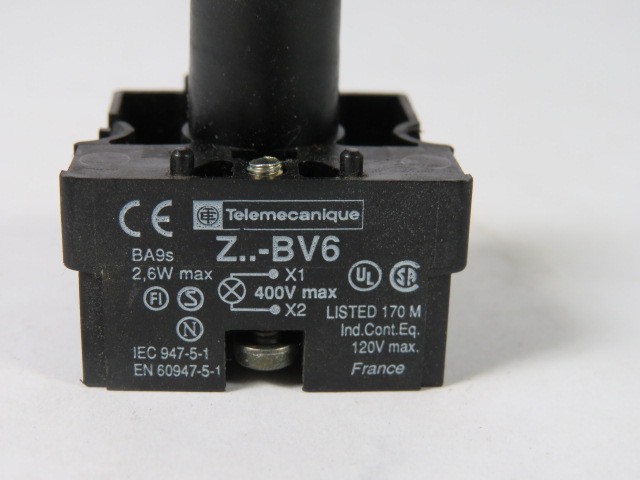 Telemecanique Z-BV6 Push Button Light Module 1NC 2.6W 400V USED