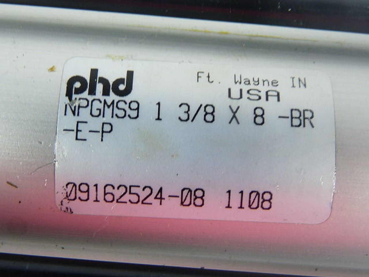 PHD NPGMS9 1-3/8X8-BR-E-P Pneumatic Cylinder USED