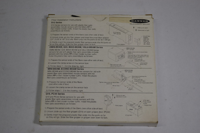 Banner PBP26U 26082 Fibre Optic Cable Sensor MISSING HARDWARE/BOX DAMAGE NEW
