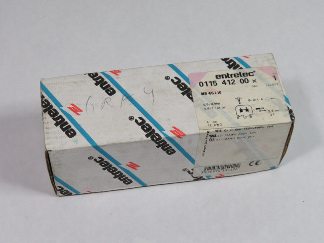 Entrelec MB4/6-L10 Terminal Block GREY ! NEW !