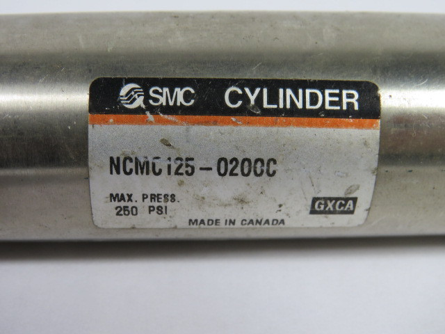 SMC NCMC125-0200C Air Cylinder 250 PSI USED