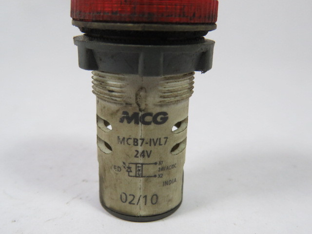 MCG MCB7-IVL7 LED Pilot Light Barrel 24VAC Red USED