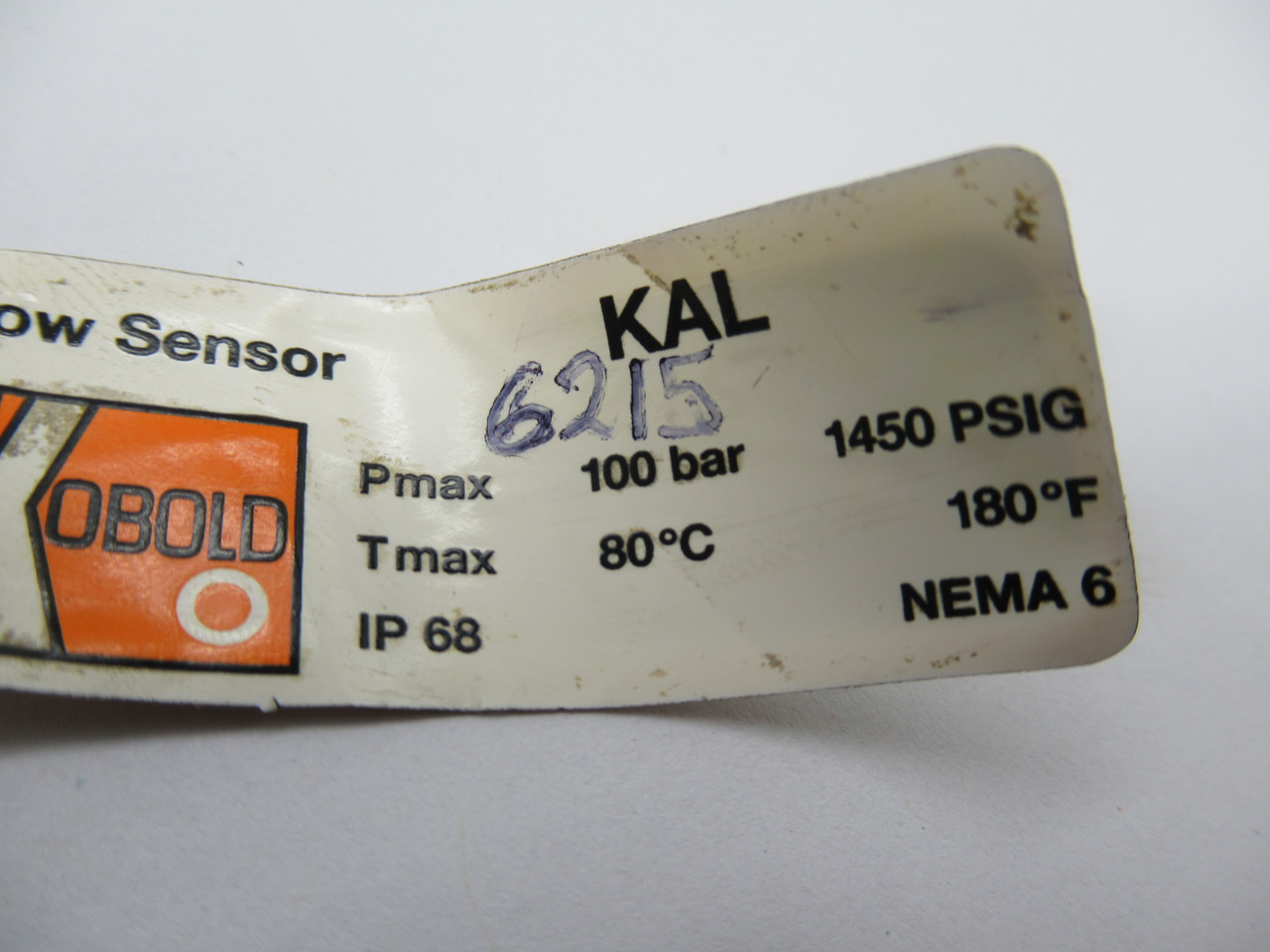 Kobold KAL-6215 Thermal Flow Sensor USED