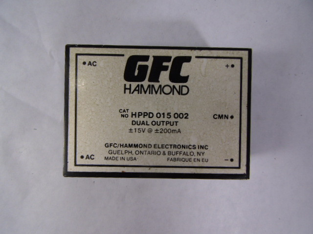 GFC Hammond HPPD-015-002 Solid State Power Supply 15V 200MA USED