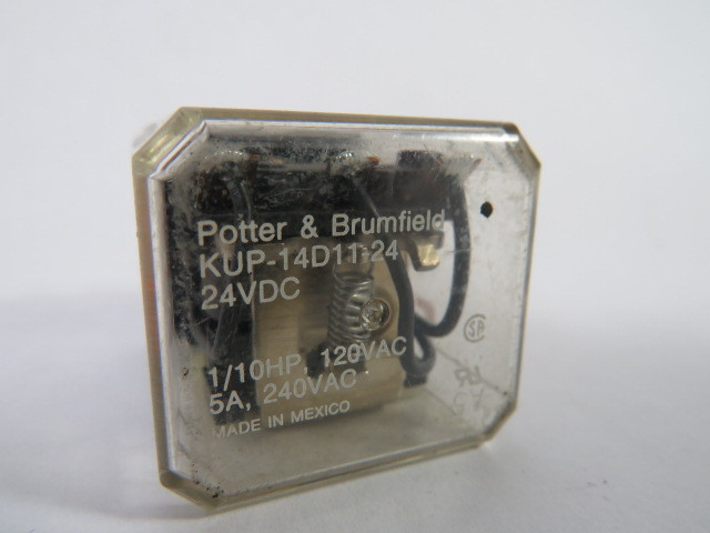 Potter & Brumfield KUP-14D11-24 Relay 24VDC 15A 240VAC 11-Blade USED