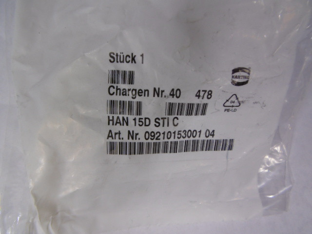 Harting HAN-15D-STI-C 09210153001 Male Insert 10A 250V NWB