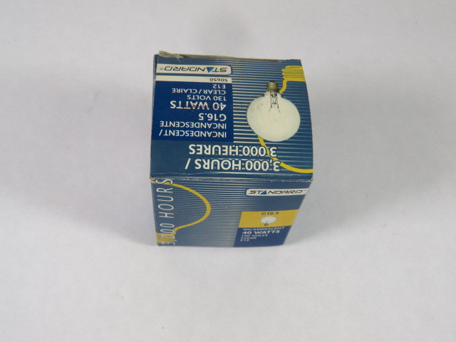Standard G16.5 Incandescent Bulb Clear Candelabra Base 25W 130V ! NOP !