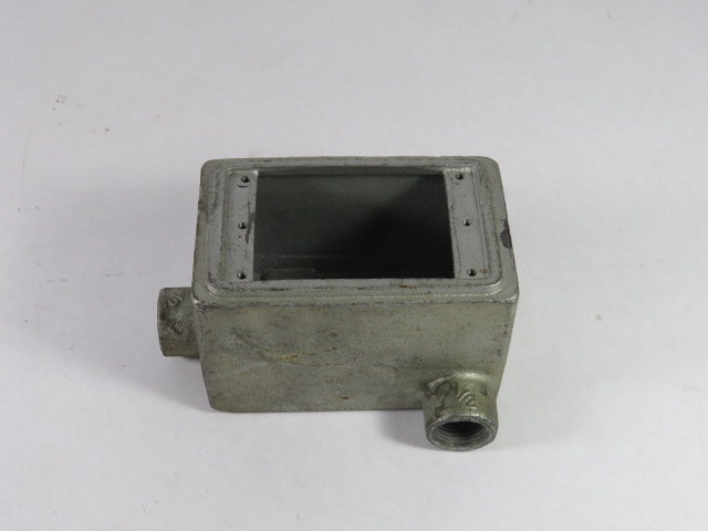 O-Z/Gedney FDL-1-50 Conduit Box 1-Gang 2-Hub 1/2" NPT 3.06" Deep USED