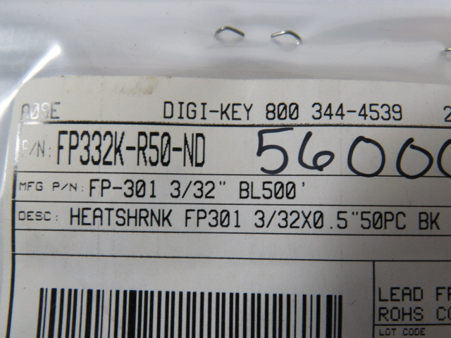 3M Canada FP-301-3/32-BL500 Heat Shrink Tubing  3/32” x 1/2”50/Bag Lot Of 2 NEW