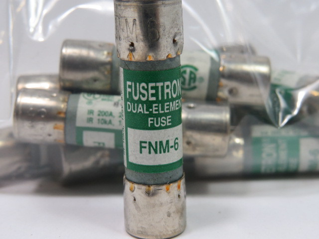 Fusetron FNM-6 Dual Element Fuse 6A 250Vac Lot of 10 USED