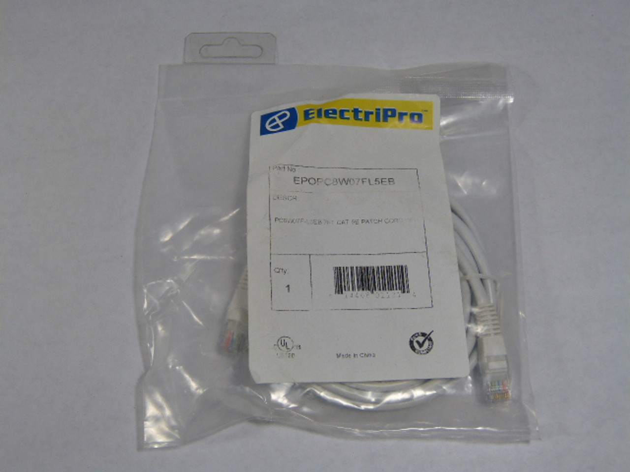 ElectriPro EPOPC8W07FL5EB Cat 5e Patch Cord 7ft SHELF WEAR NWB