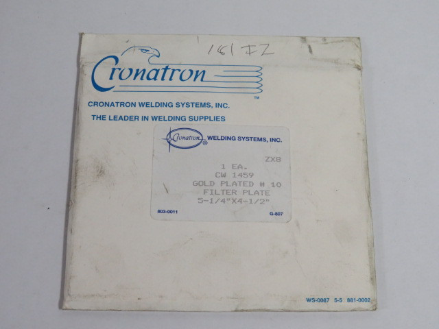 Cronatron CW1459 #10 Gold Plated Filter Plate 5-1/4"x4-1/2" ! NEW !