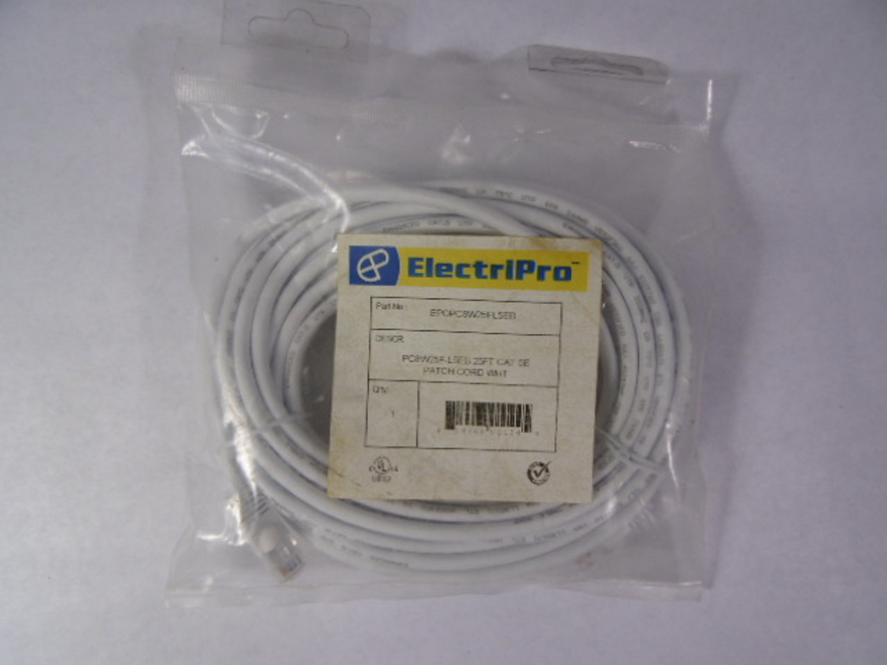 ElectriPro EPOPC8W25FL5EB Cat 5e Patch Cord 25ft NWB
