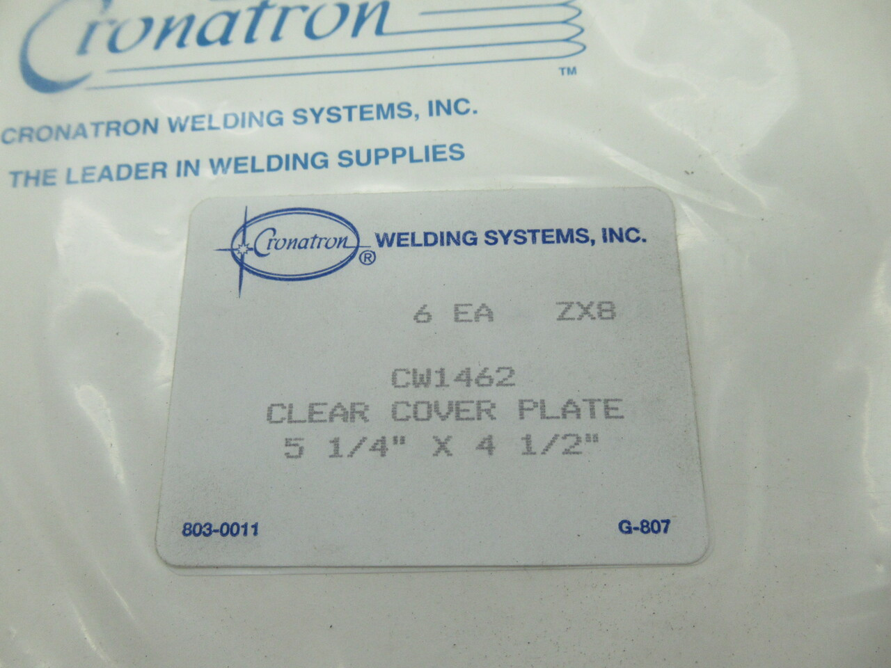 Cronatron CW1462 Clear Cover Plate 5-1/4" x 4-1/2" Lot of 8 NEW