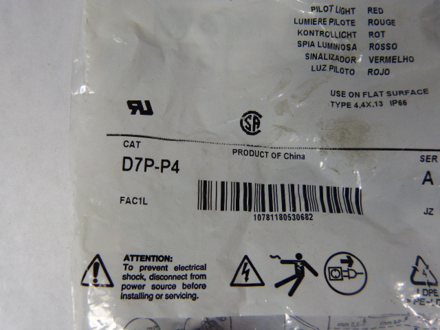 Sprecher + Schuh D7P-P4 Indicator Light with Red Lens ! NWB !