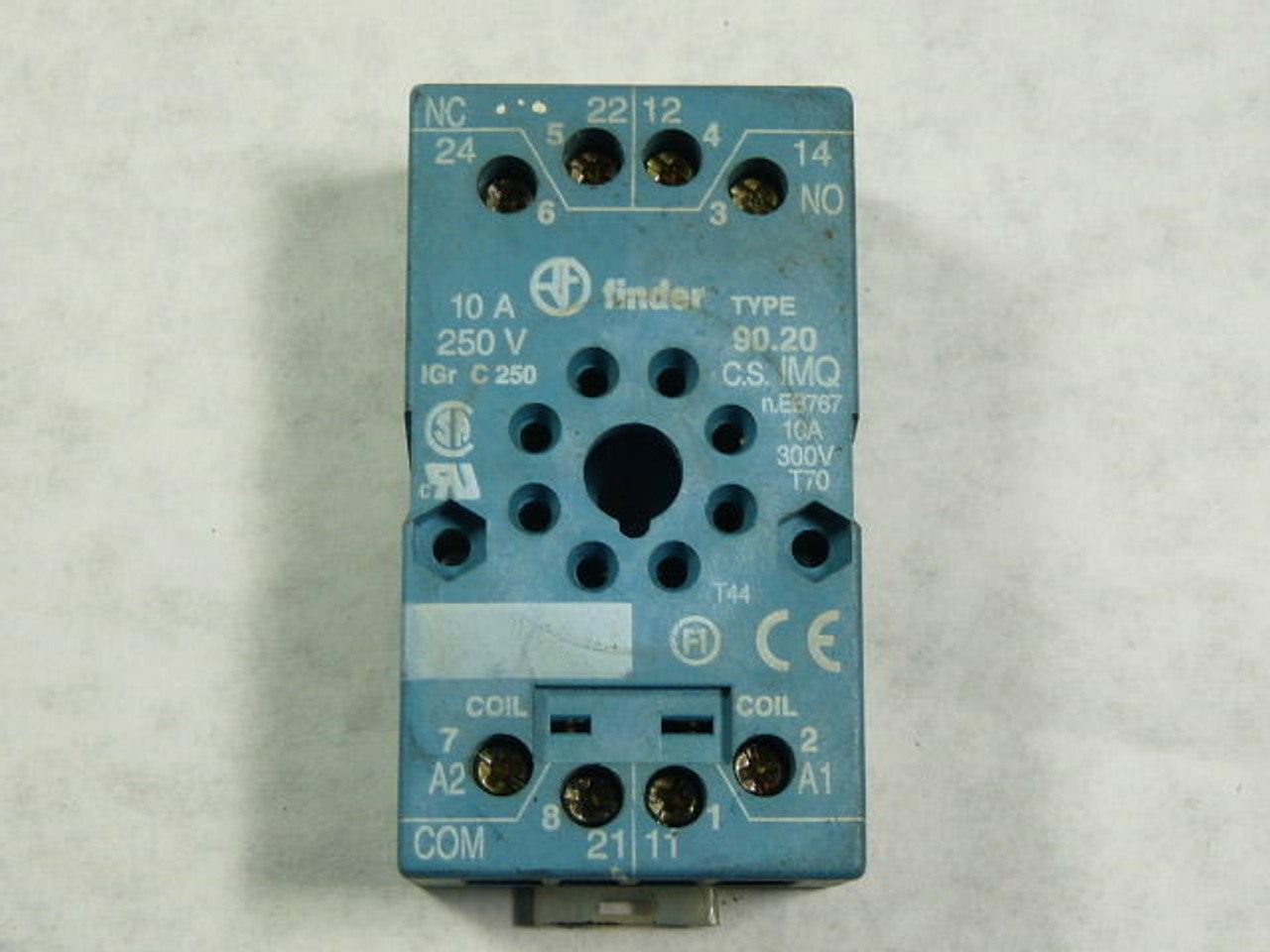 Finder 90.20 Panel Mount Relay Socket 8-Pin 10A 250V USED