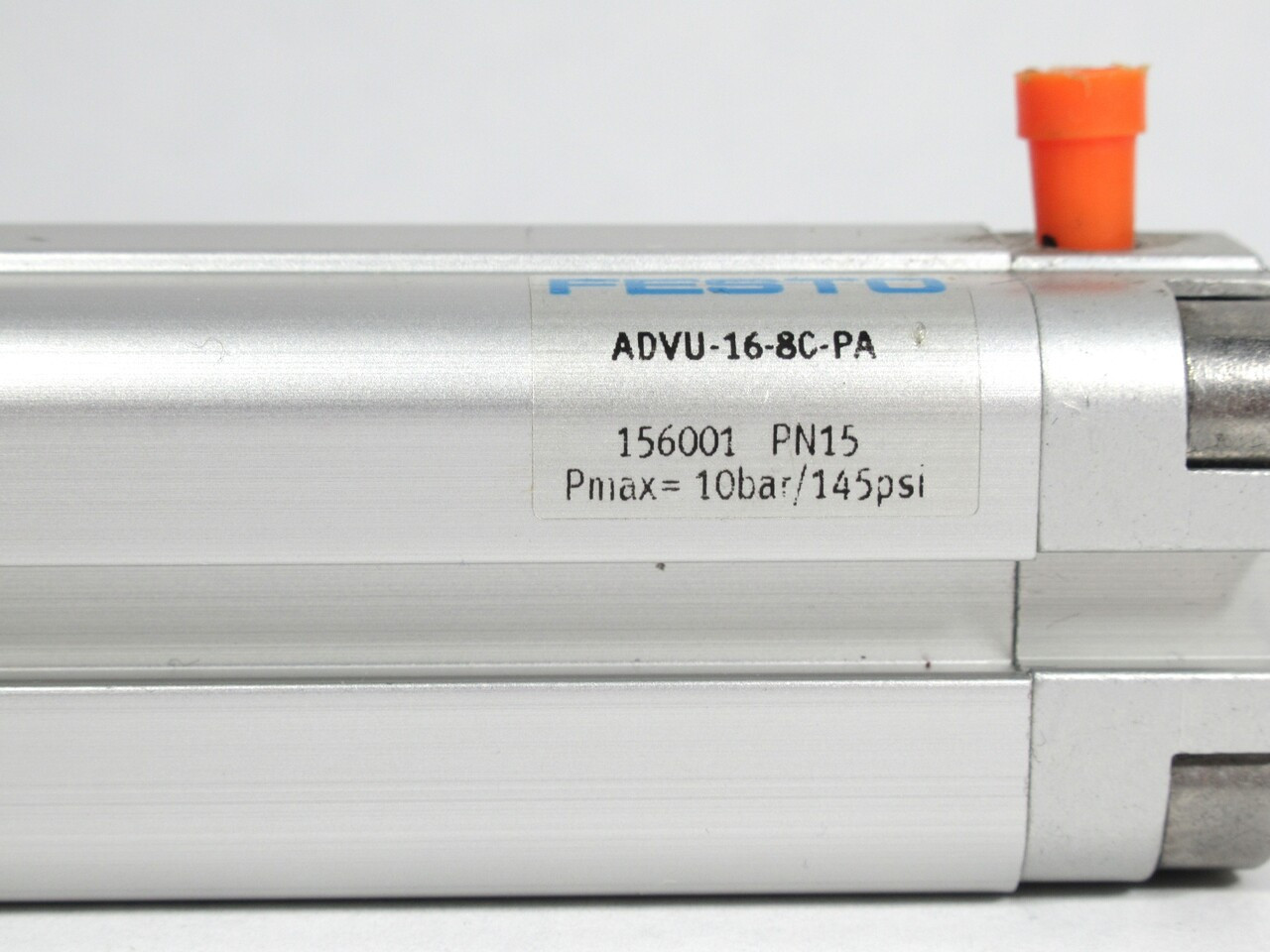 Festo 156001 ADVU-16-8C-PA Pneumatic Cylinder 10BAR 145PSI *Shelf Ware* NOP