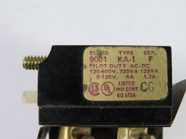 Square D 9001-KA1 Contact Block Series F 1C/O 250V USED