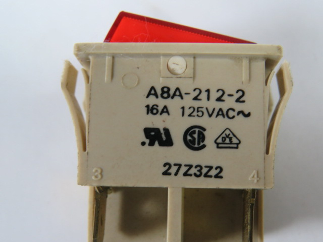 Omron A8A-212-2 Rocker Switch LED Red 16A 125VAC USED