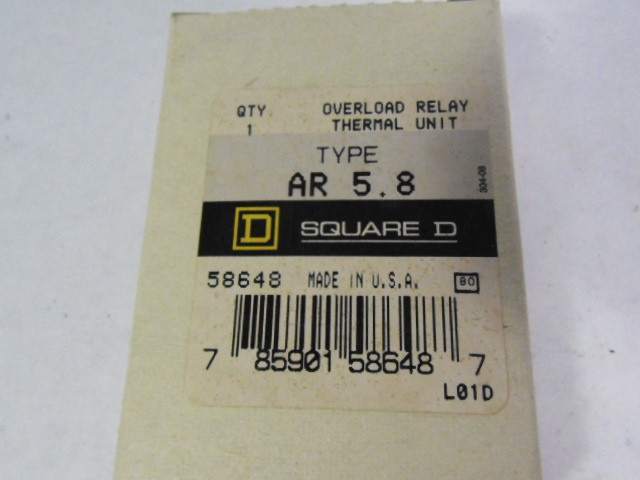 Square D AR5.8 Thermal Overload Relay Heater Element ! NEW !