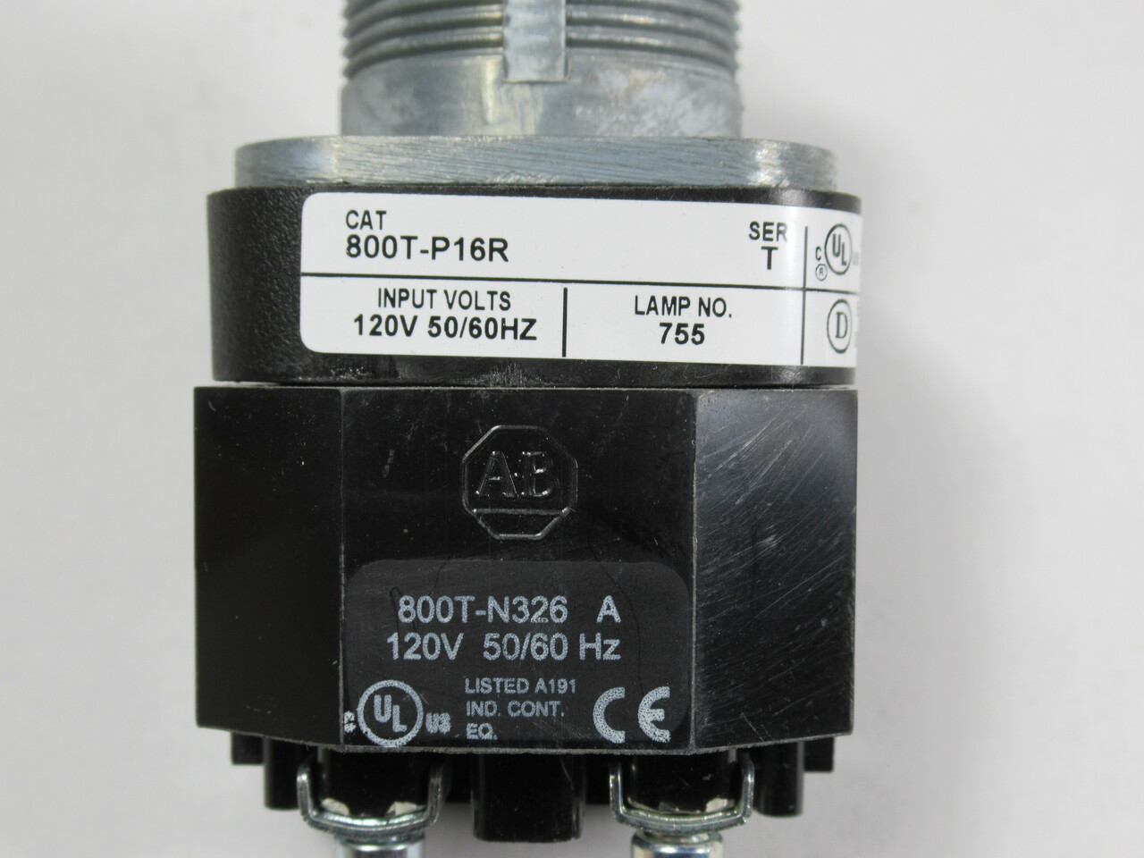 Allen-Bradley 800T-P16R Series T Pilot Light 120VAC 50/60Hz Red Lens NEW