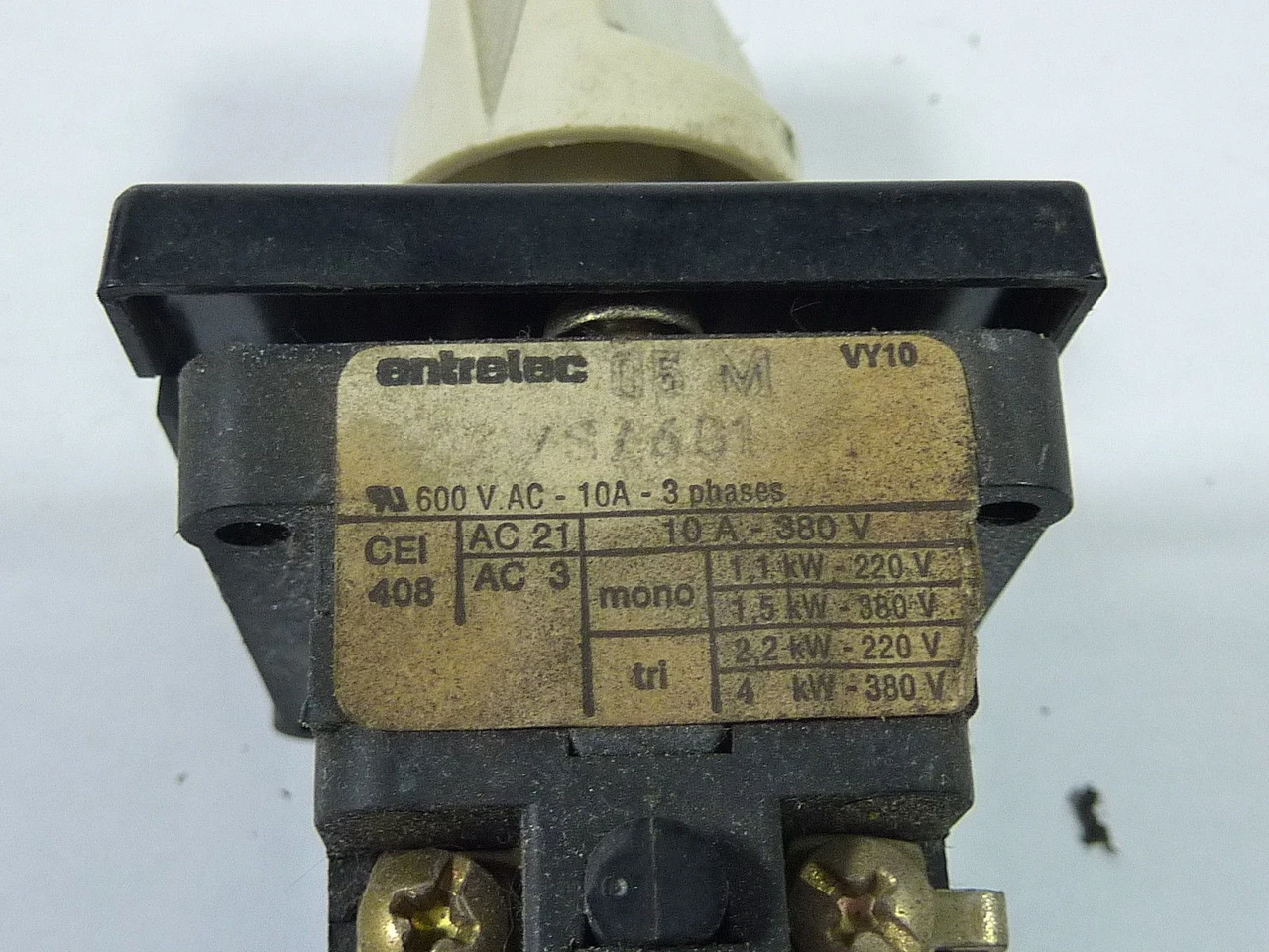 Entrelec 7S7681 Rotary Switch 600V 10A 3 Phase USED