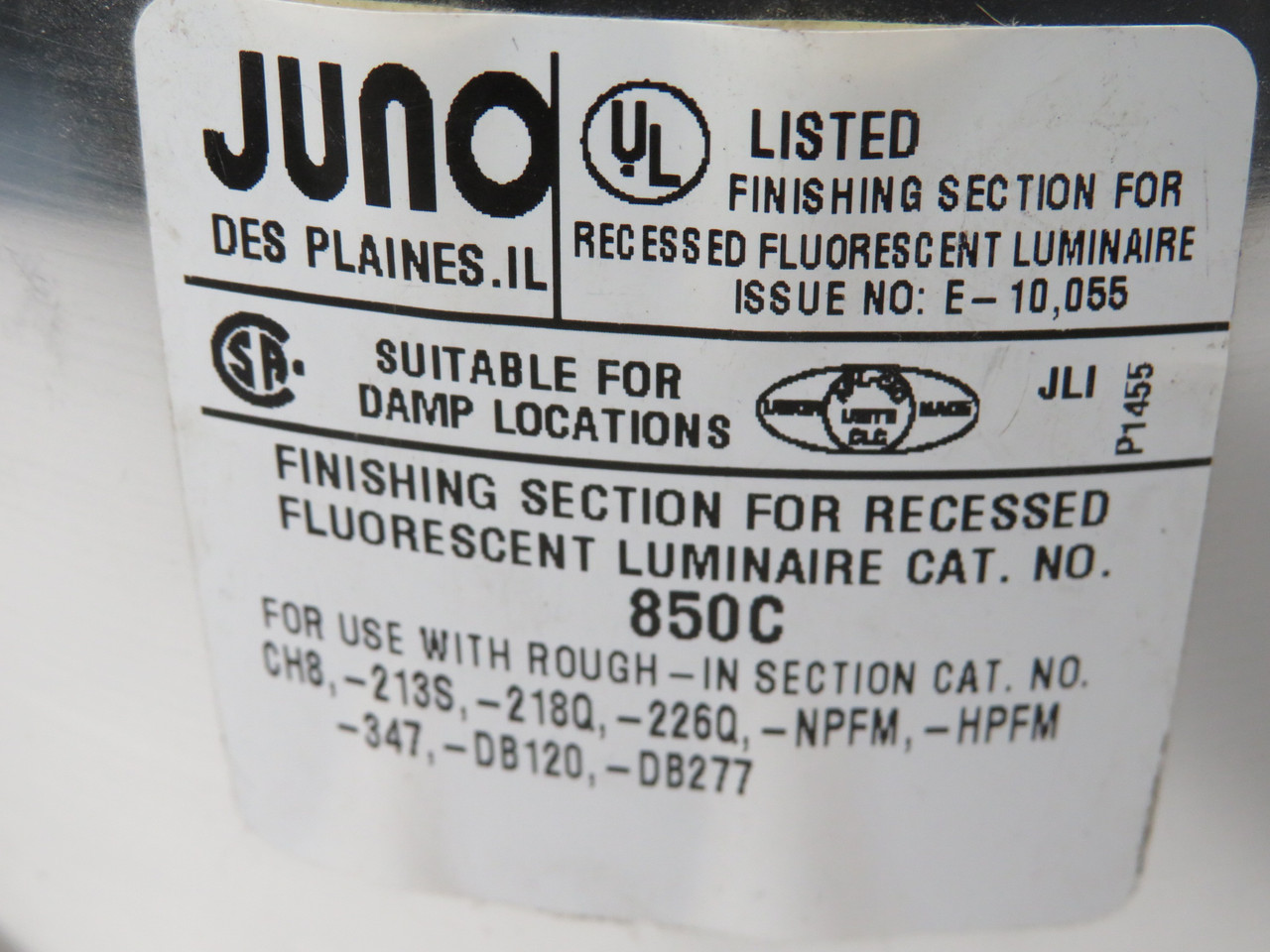 Juno 850C-WH Round Open 8" Reflector Trim NOP