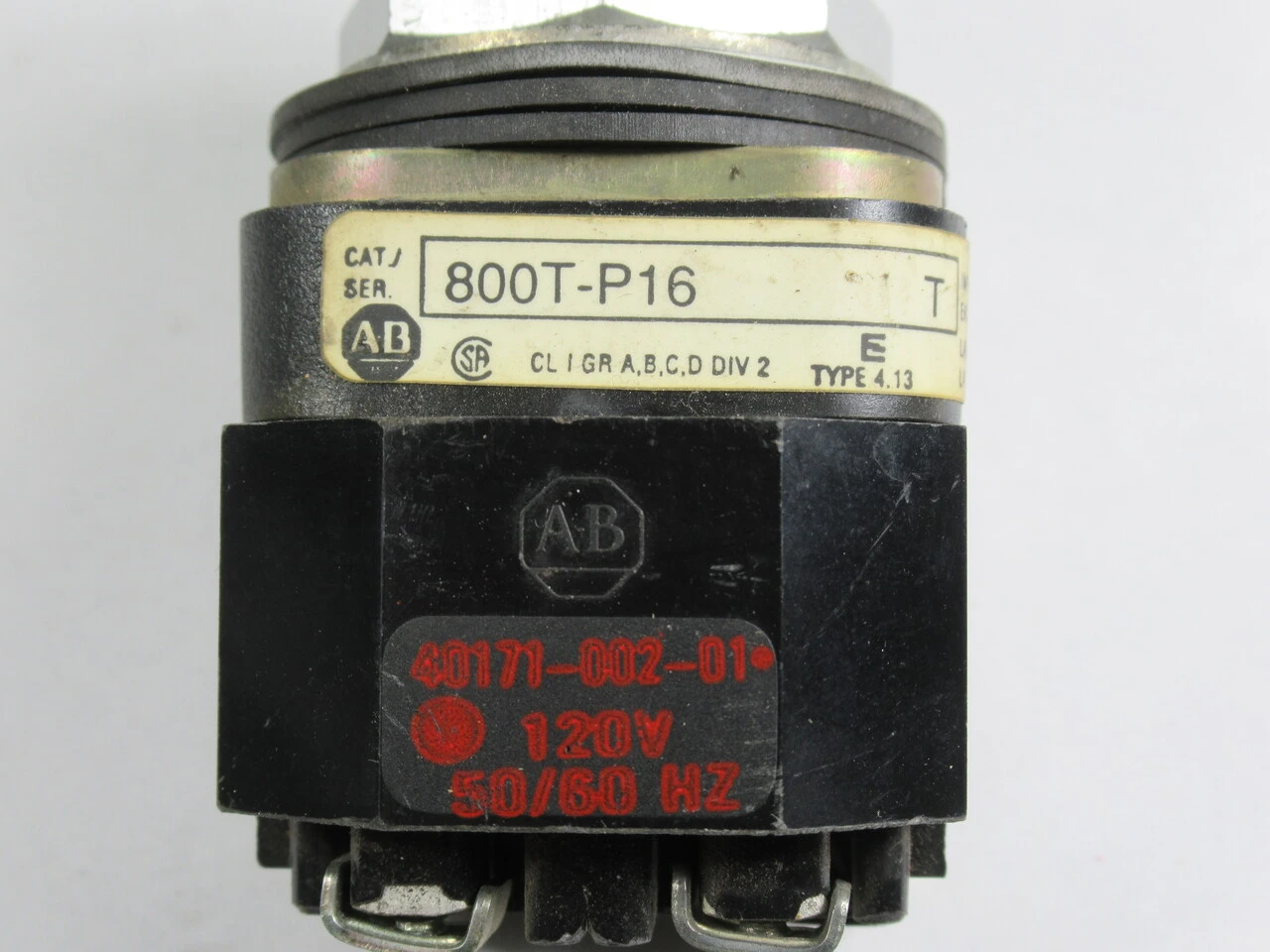 Allen-Bradley 800T-P16G Series T Pilot Light 120VAC 50/60Hz Green Lens USED