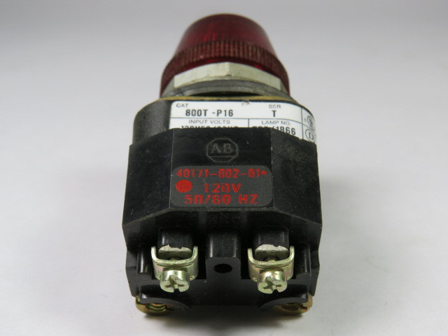 Allen-Bradley 800T-P16R Series T Pilot Light 120VAC 50/60Hz Red Lens USED