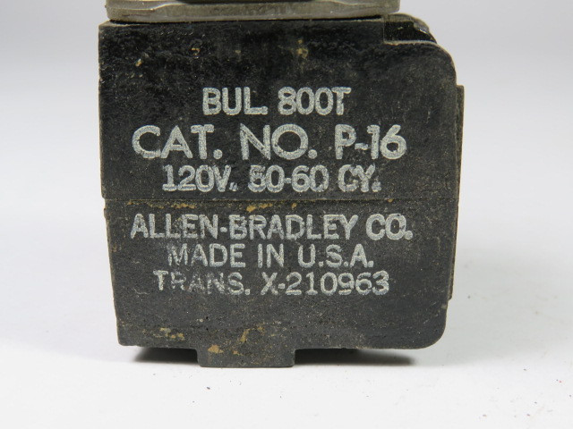 Allen-Bradley 800T-P16 Old Style Pilot Light 120VAC 50/60Hz No Lens USED