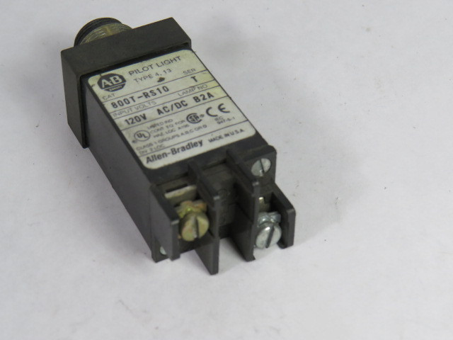 Allen-Bradley 800T-RS10 Series T Pilot Light 120VAC No Cap USED