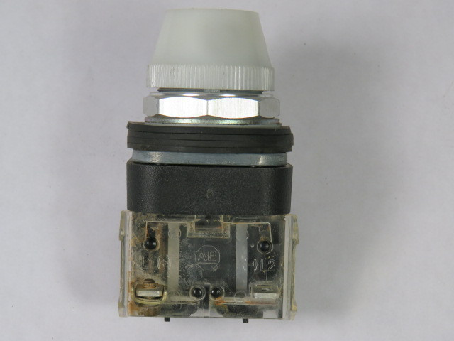 Allen-Bradley 800T-QH2W Ser V Universal LED Pilot Light 130VAC White USED